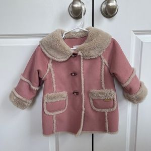 Ettoi toddler girl suede jacket (fur inside)